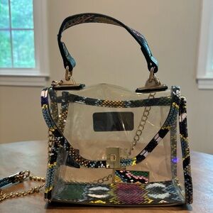 Like Dreams Clear & Snake Mini Crossbody Bag